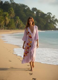 JADE KIMONO Parme/Rouge