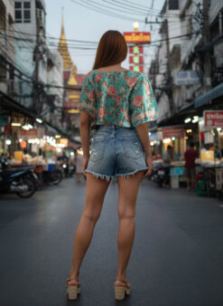 Alternative view of DINA TOP Turquoise