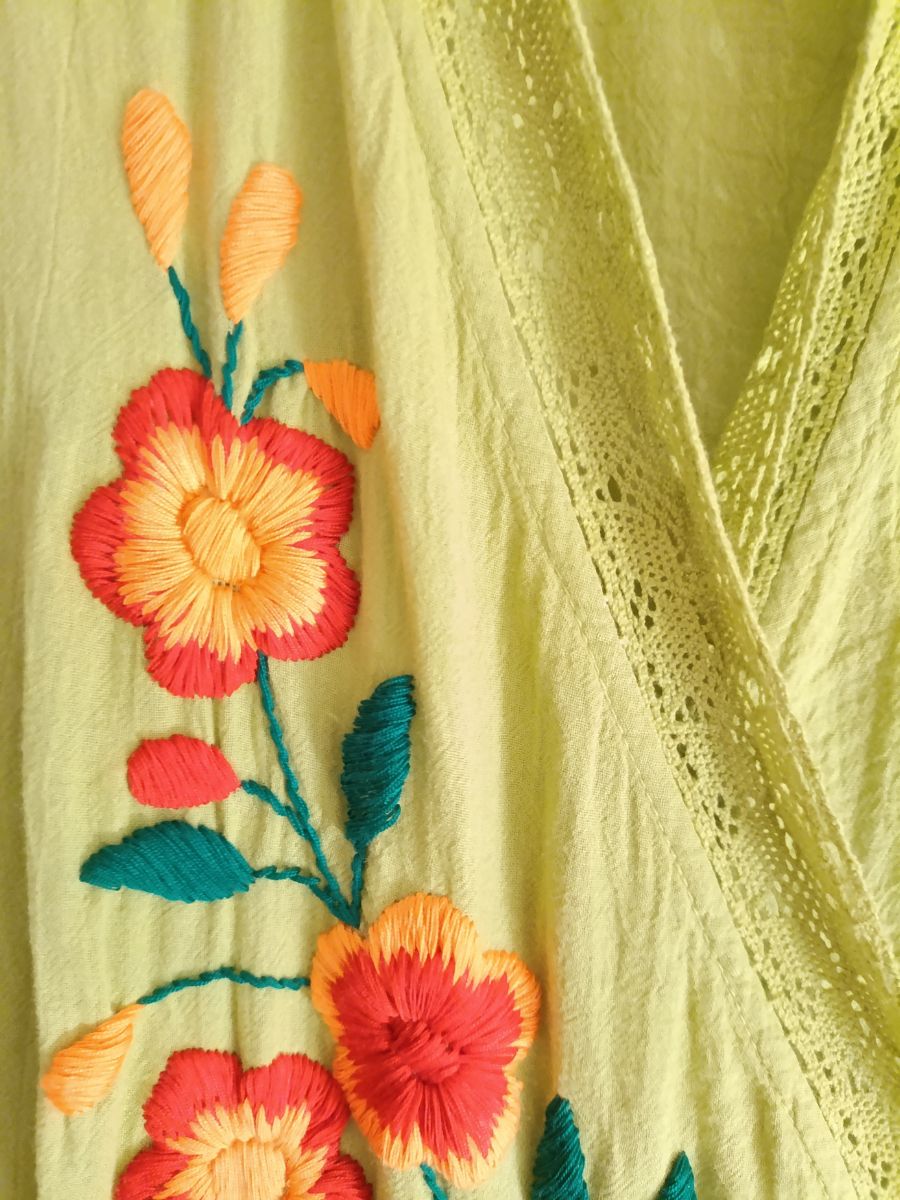 JADE KIMONO Vert Citron/Orange – Image 4