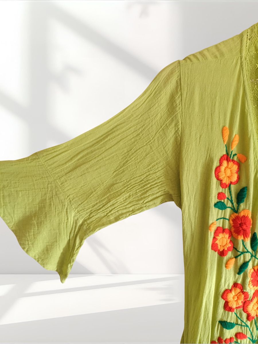 JADE KIMONO Vert Citron/Orange – Image 5