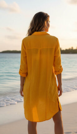 Alternative view of Chemise ALYA YELLOW White