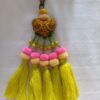 Porte-Clé Artisanal Cœur Brodé et Tassels Jaune