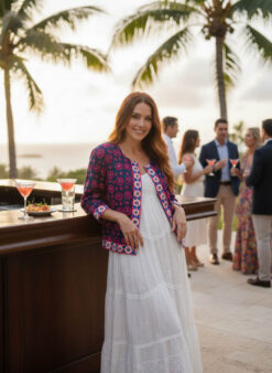 MAYA Veste Bleu rose