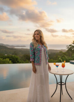 MAYA Veste Turquoise Rose